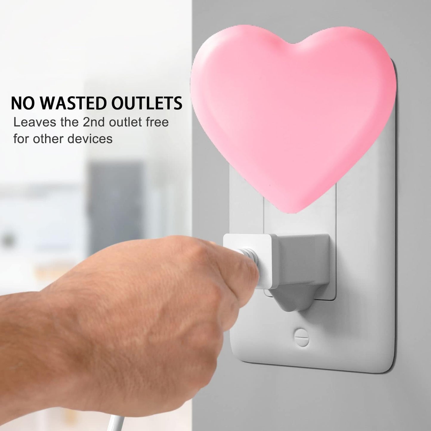 Inzu Led Night Light For Kids, Pink, Auto Dusk To Dawn Sensor, Soft Warm Light, Nursery, Bathroom, Hallway, Model 0001