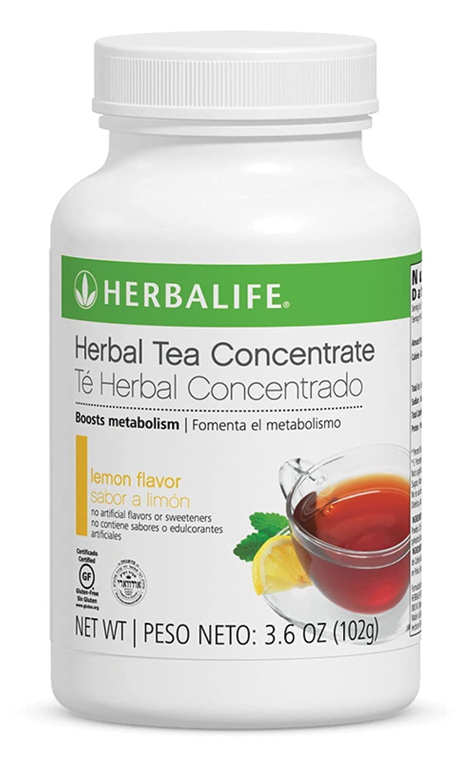 Herbalife Herbal Tea Concentrate: Lemon 3.6 OZ (102g) Gluten Free  Naturally Flavored  No Artificial Sweetener