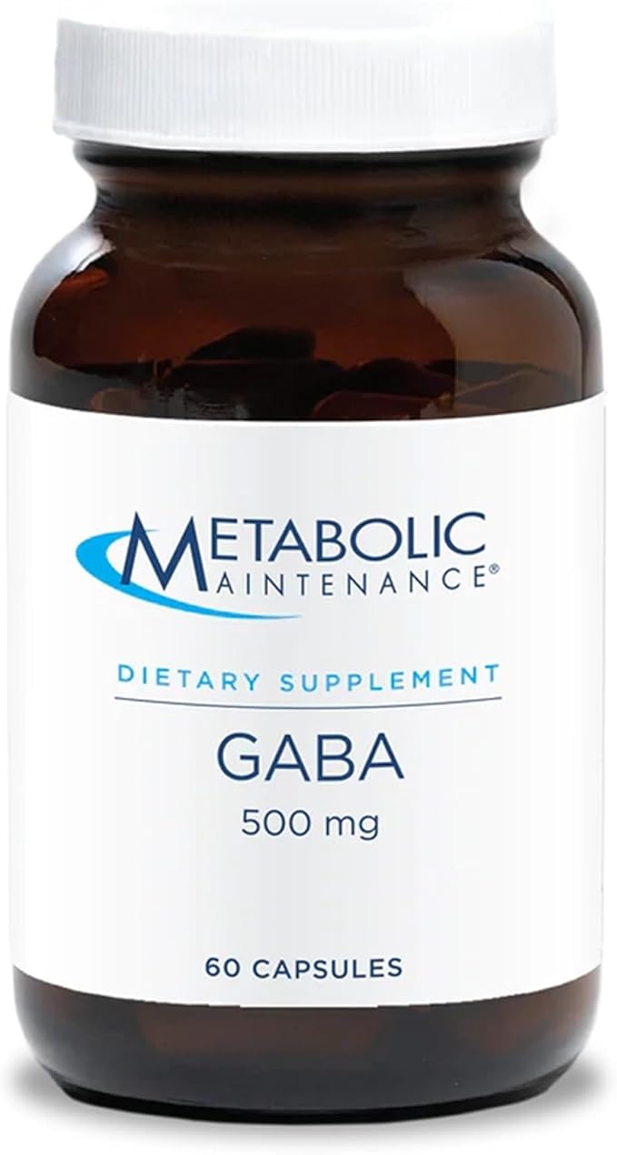 Metabolic Maintenance GABA 500mg (Gamma Aminobutyric Acid) - GABA Supplement for Brain Support - Helps Inhibit The Effects of Stress Producing Neurotransmitters (60 GABA Pills)