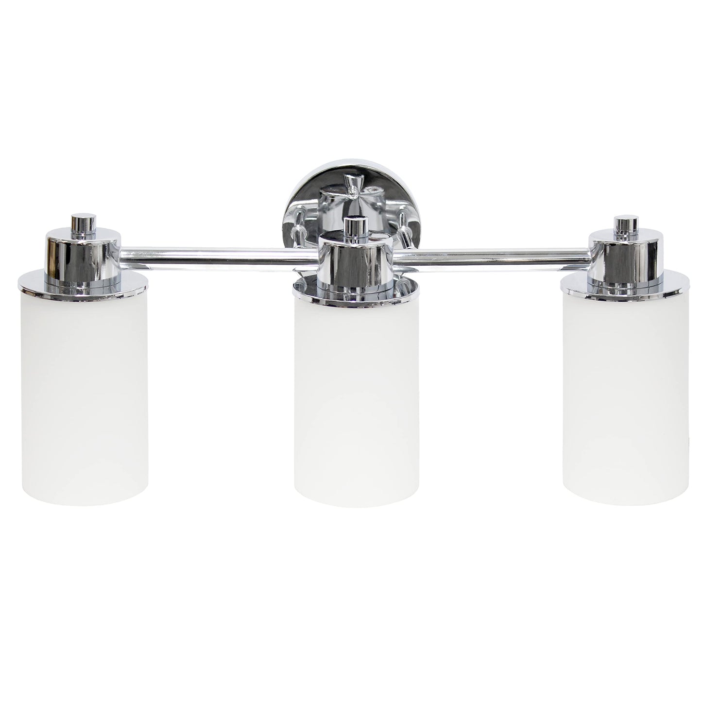 Lalia Home Vanity Light Fixture, 3-Light, Chrome, Iron, Opaque White Glass, 20.75inL x 6.5inW x 10inH, Model 1270-L