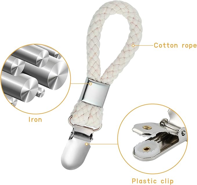 8PCS Hanging Tea Towels Clip, Metal towel hanger with Loop Cotton, Hand Towel Hook for Home Kitchen Bathroom Hanging Towels