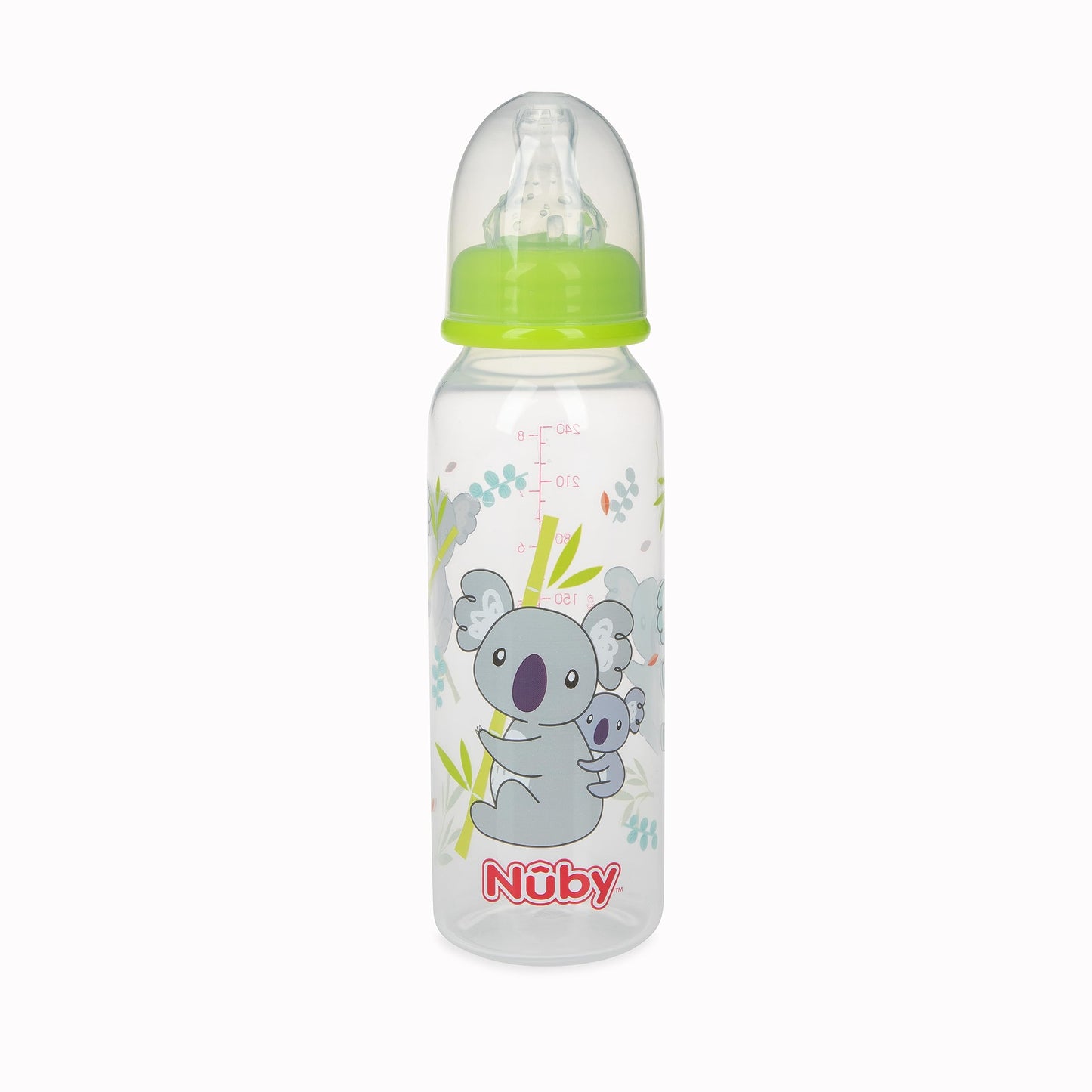 Nuby Printed Non-Drip Bottle, 1 Pack of 1 Bottle, 8 Ounce, Colors May Vary