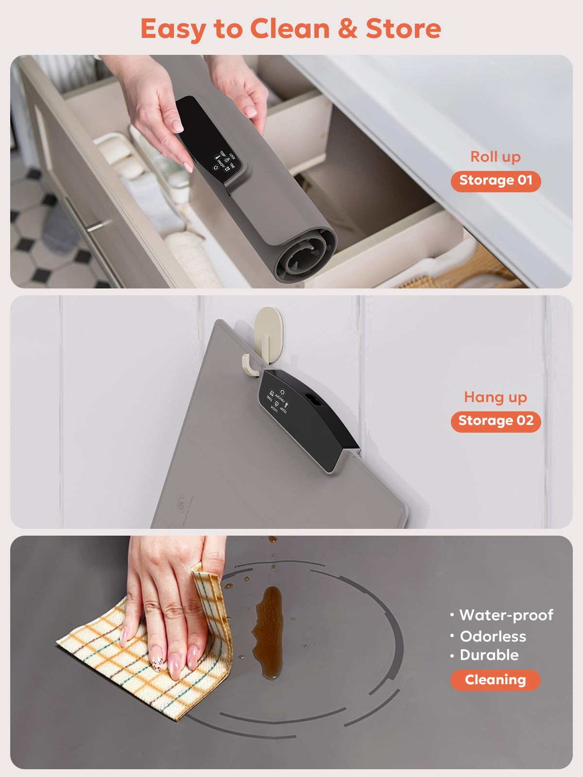 Food Warming Mat, FZF Electric Warming Tray with 9 Adjustable Temperature Level, Safety Child Lock and 2-12H Auto-Off Timer, Silicone Food Warming Mat for Countertop, Parties, Gatherings, Everyday Use
