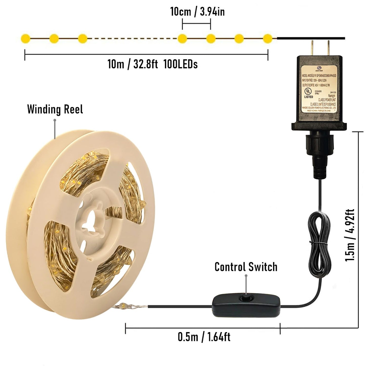 Ruichen Plug In Fairy Lights With Switch  Waterproof 33 Ft 100 Led Silver Wire Starry String Firefly Lights For Christmas  MotherS Day  Thanksgiving  Parties  Ceiling  Vases  Craft  Red