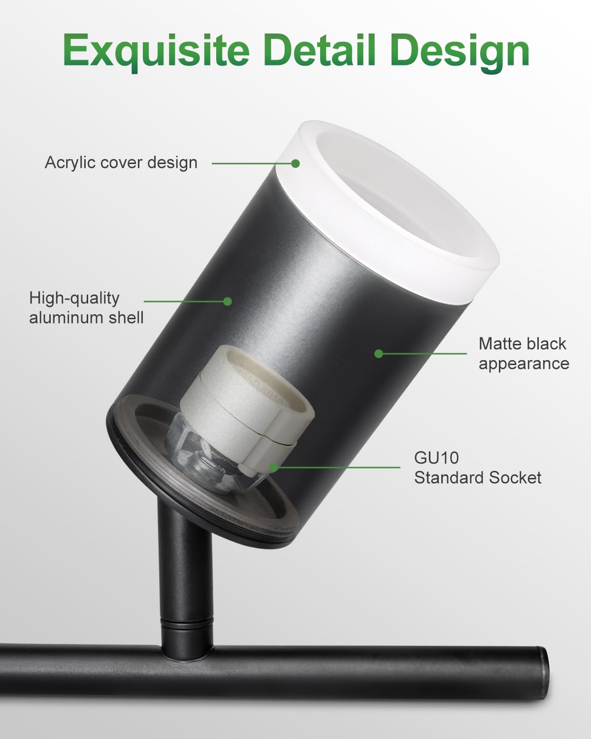 6 Ways Track Lighting  Rotatable Heads Track Light Kit  Track Lighting Fixtures Ceiling With Acrylic Cover  Modern Black Ceiling Spotlight For Kitchen  Living Room  Hallway(Bulbs Not Included)