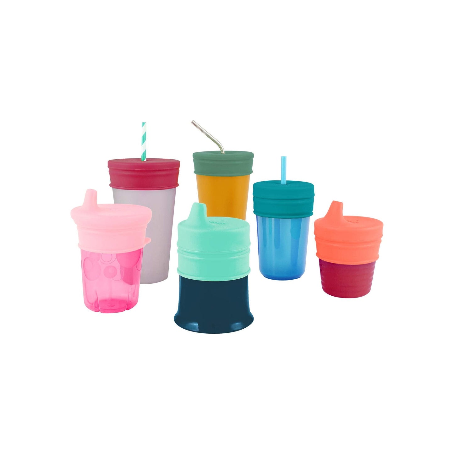 Boon Snug Silicone Sippy Cup Lids - Convert Any Kids Cups or Toddler Cups into Soft Spout Sippy Cups - Toddler Feeding Supplies and Travel Essentials - Green - 3 Count