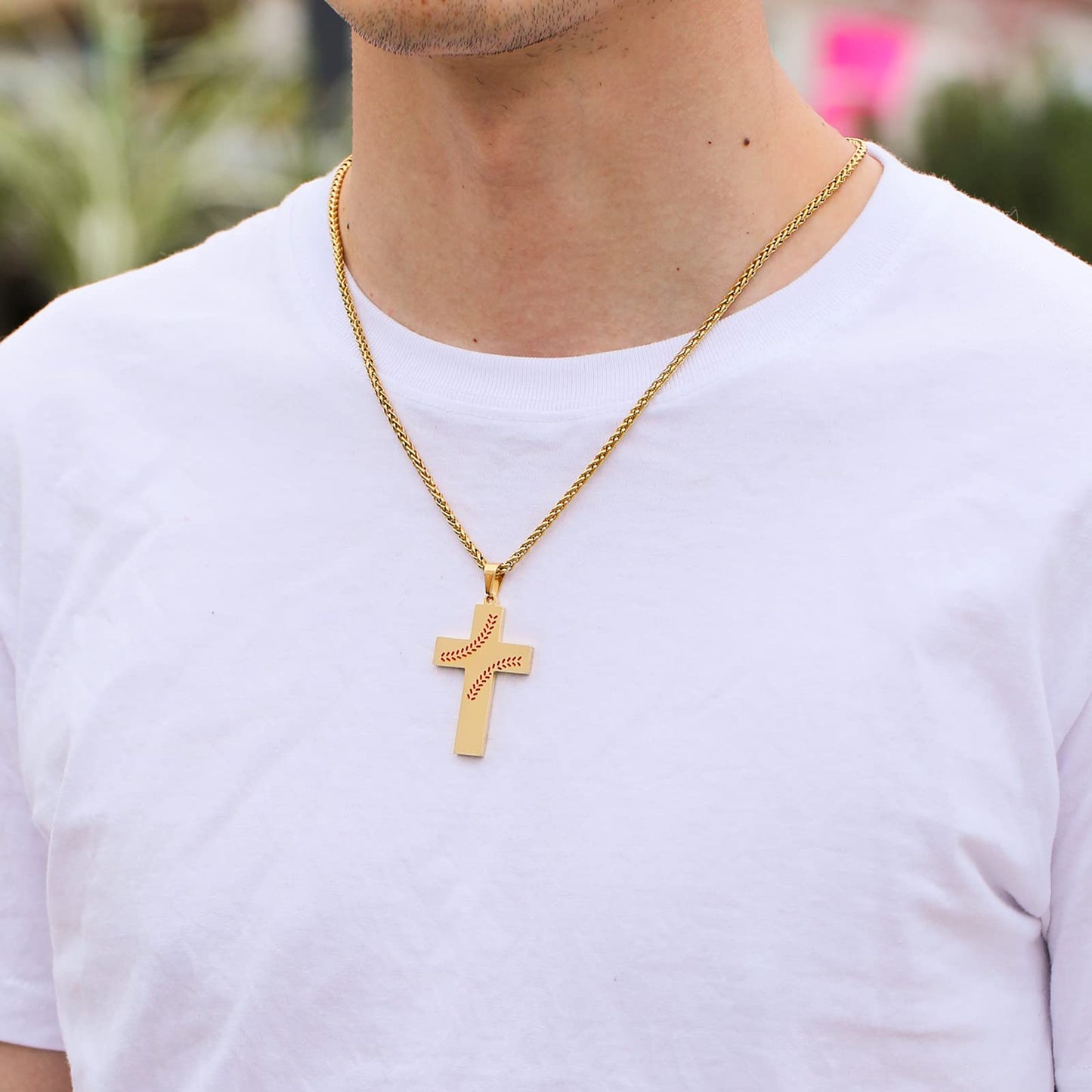 Zocomi Baseball Cross Necklace for Boys Men Stainless Steel Pendant Chain Bible Verse Religious Christian Jewelry First Communio