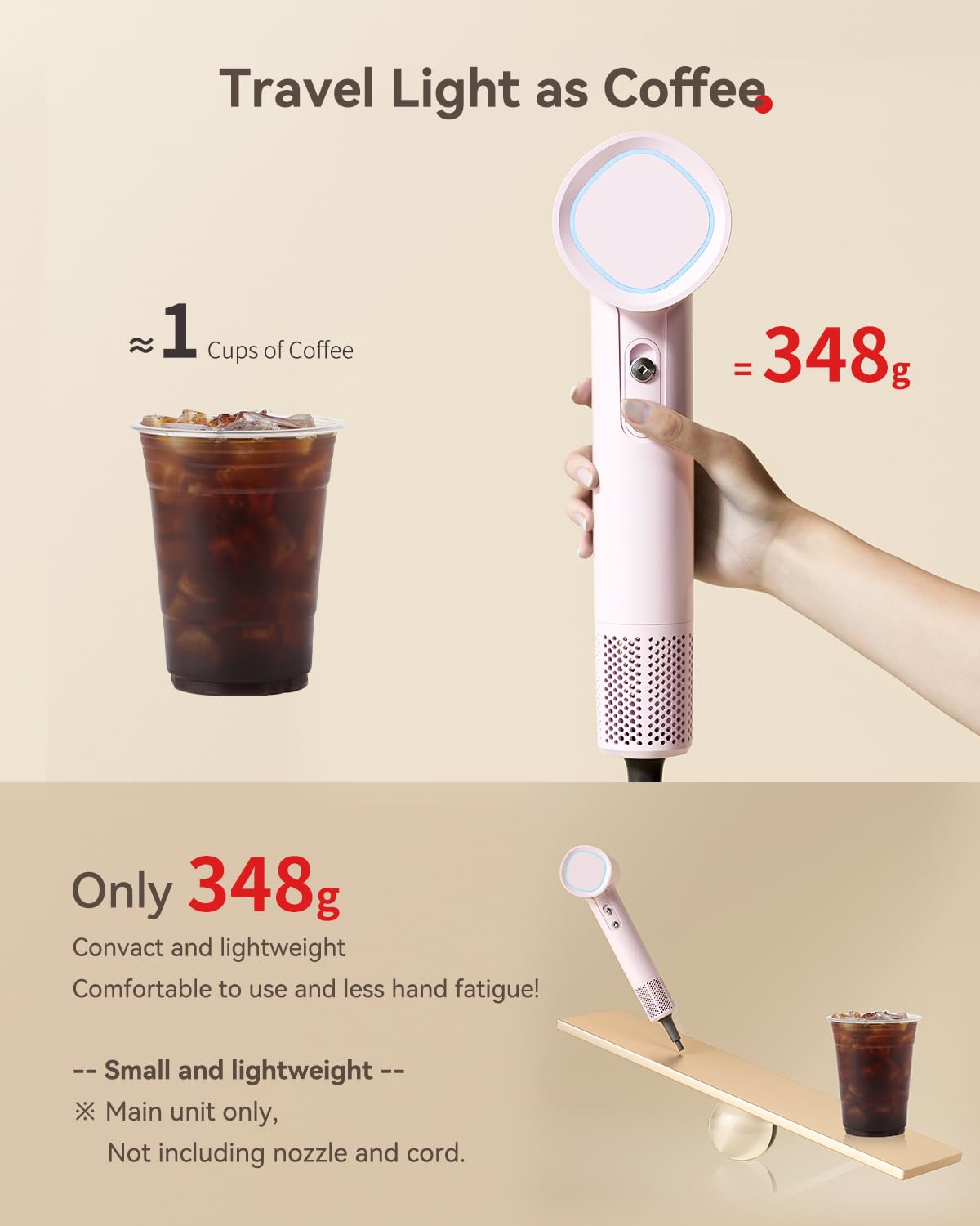 HEXTEK Hair Dryer, 160000 RPM High-Speed Brushless Motor with 500 Million Negative Ions, Professional Ionic Blow Dryer with Magn