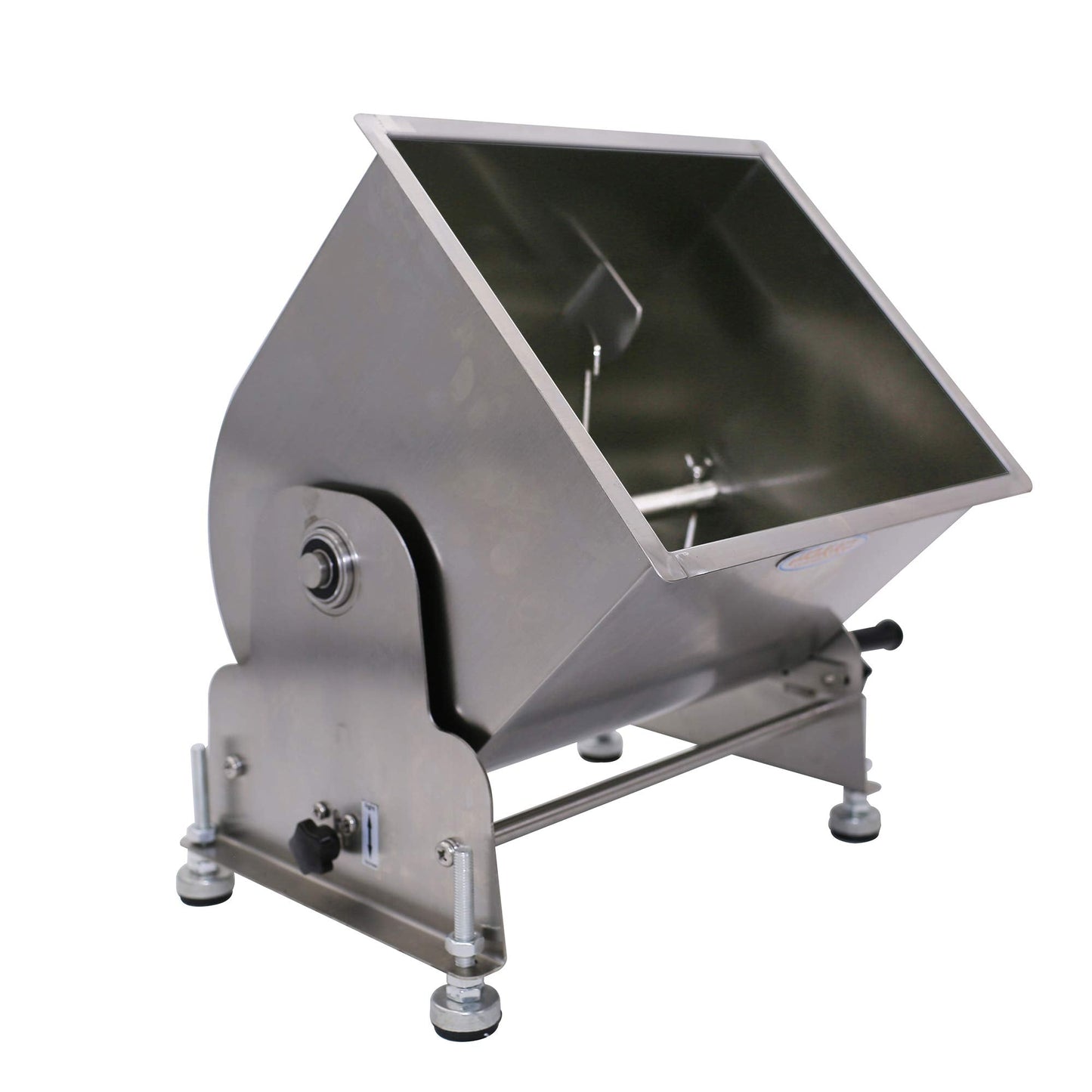 Commercial Stainless Steel 60-Pound/30-Liter Capacity Tilt Tank Manual Meat Mixers,(Mixing Maximum 45-Pound for Meat),Sausage Mixer Machine Meat Processing Equipment, Silver, FME30T