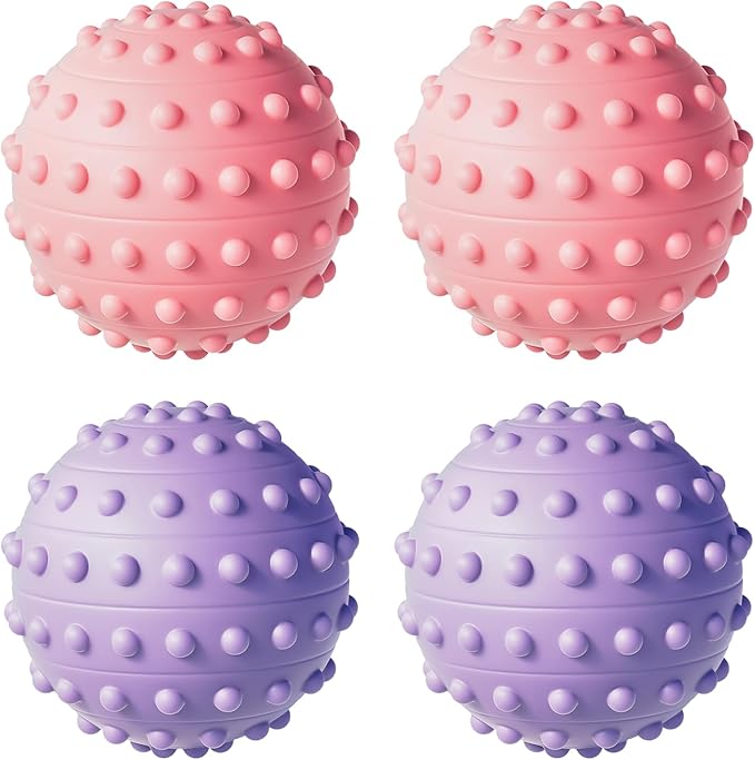 Spiky Massage Balls for Feet,4 Pcs 1.9'' Hard Lacrosse Ball Deep Tissue Recovery Tool,Trigger Point Ball for Myofascial Re...