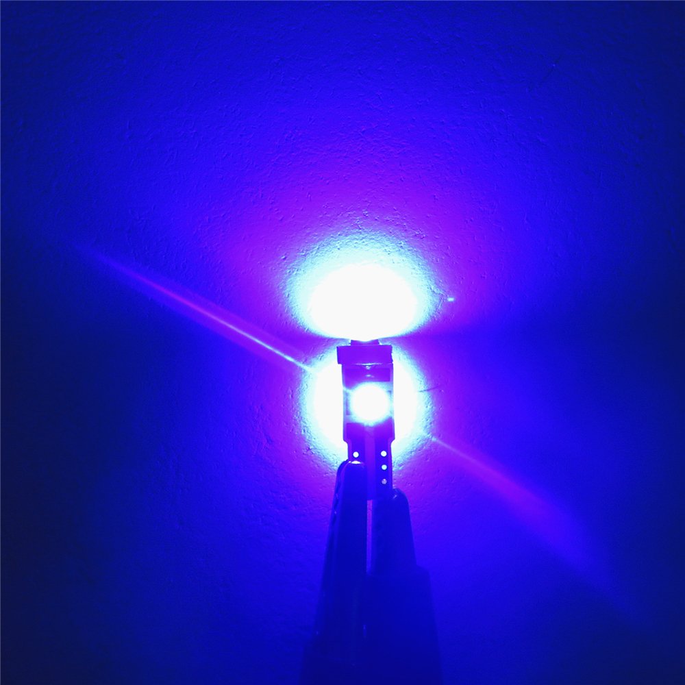 WLJH T5 PC74 Blue Canbus LED Bulb 10 Pack Wedge Lamp for Dashboard and Instrument Panel Lighting