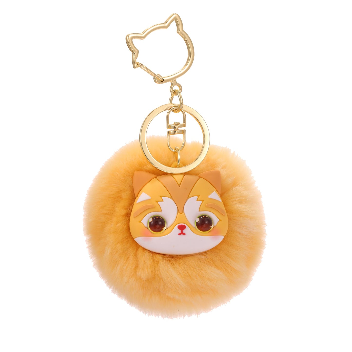 Jekvill Kawaii Cat Keychain Yellow Plush Bag Charms for Handbags Purse Charms cute Keychain Gift