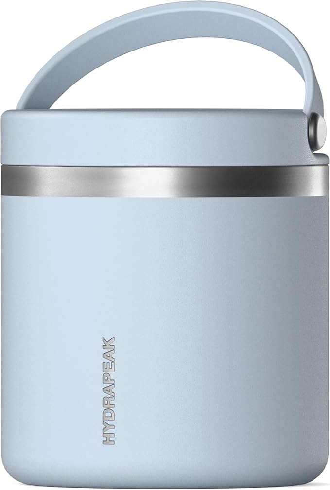 Hydrapeak 25oz Stainless Steel Vacuum Insulated Food Jar for Hot Food and Cold Food, Wide Mouth Leak-Proof Soup Jar for Adults, 10 Hours Hot and 16 Hours Cold (Ice Blue)