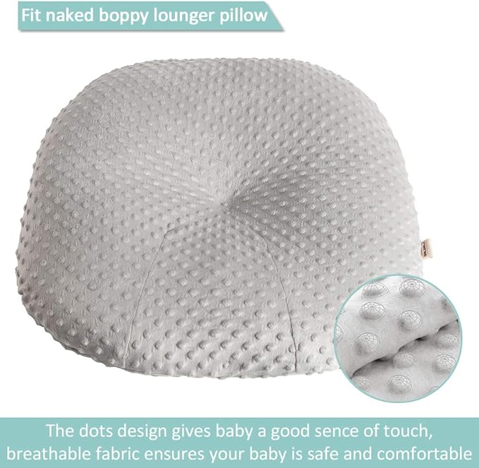 OWLOWLA Newborn Lounger Cover,Minky Removable Slipcover Fits Newborn Lounger for Baby Boy Girl(Silver Gray)