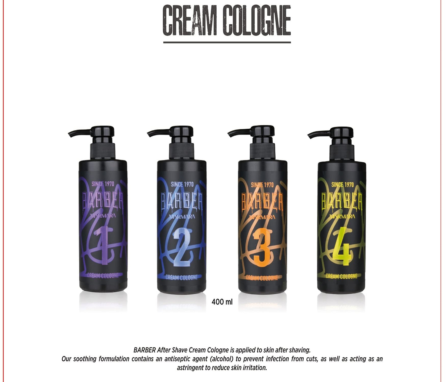 Marmara Barber Cologne - Best Choice of Modern Barbers and Traditional Shaving Fans Travel Size (50 ml, No4)
