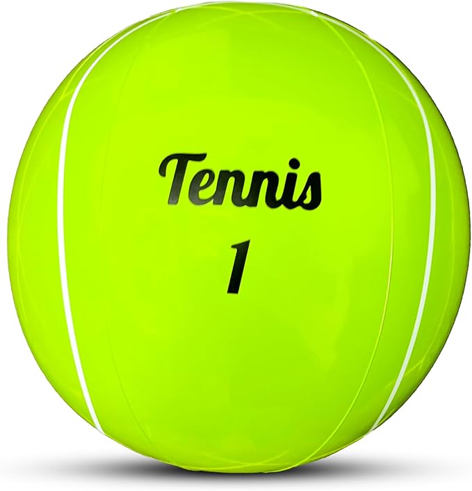 Vaulted Skulls & Co Inflatable Tennis Ball | Giant Tennis Beach Balls | Inflated Ball Prop | Oversized Sports Party Decora...