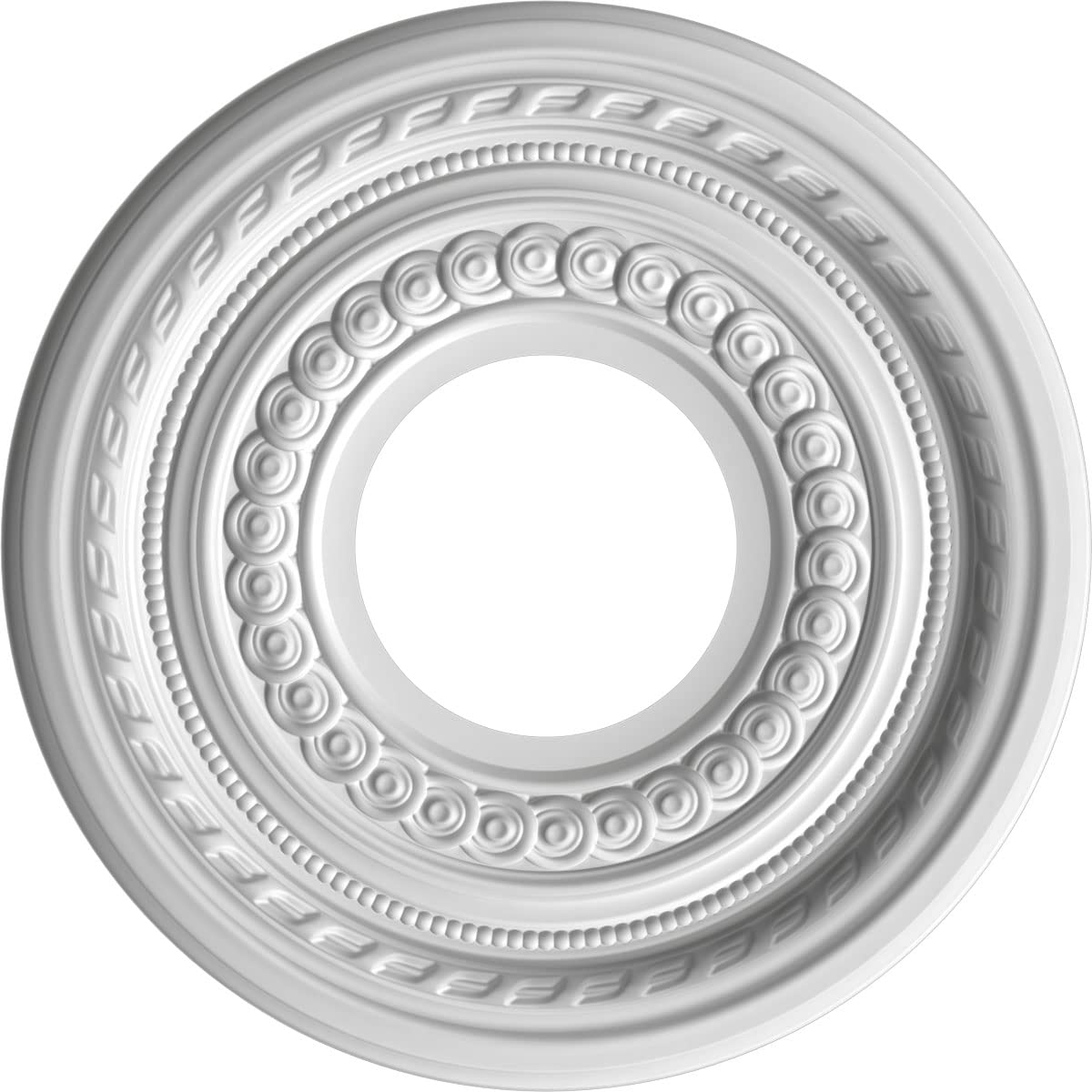 Ekena Millwork 10Od X 3 1/2Id X 3/4P Cole Thermoformed Pvc Ceiling Medallion (Fits Canopies Up To 4 1/4), Aged Dark Steel