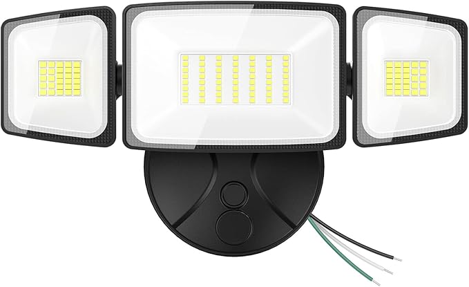 Onforu 75W Flood Lights Outdoor, 7000LM Brightness Security Lights Switch Controlled, 3 Adjustable Heads, IP65 Waterproof,...