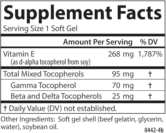 Carlson - E-Gems Plus, Natural Vitamin E 400 IU, Supports a Healthy Heart, 250 soft gels