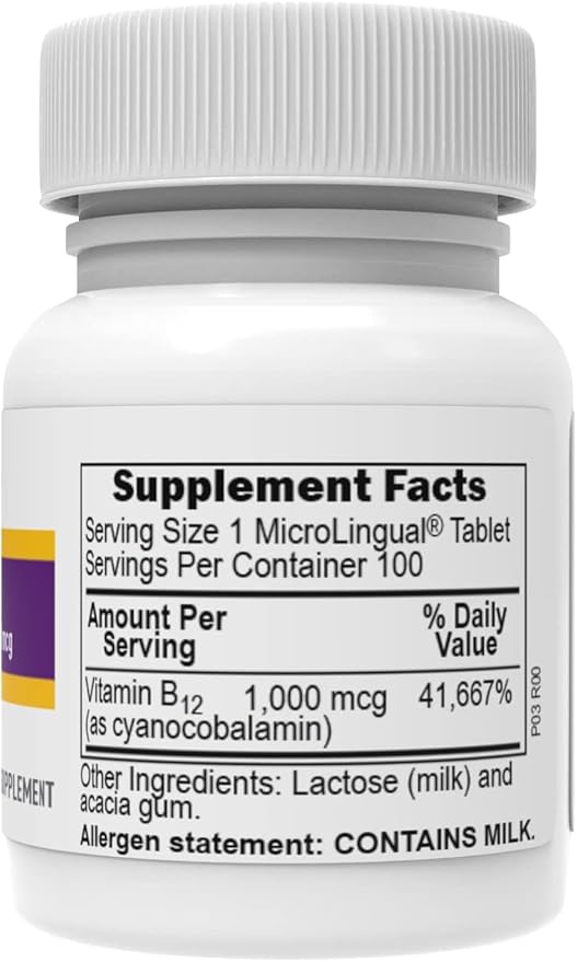 Superior Source No Shot Vitamin B-12 Cyanocobalamin 1000 mcg - Vitamin B-12 to Support Energy Production, Brain Health & Overall Wellness - Sublingual Tablets - 100 Dissolvable Tablets