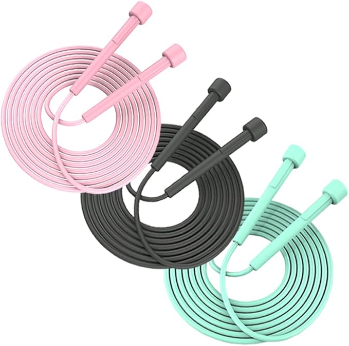 DYDSTRNG 3 Pack Lightweight Adjustable Kids Jump Rope Home Fitness, Tangle Free Skipping Rope, Speed Jumping Rope for Kid...