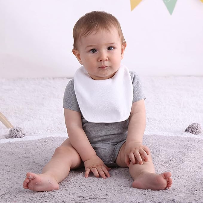 Maiwa Waterproof Terry cloth Baby bibs with Snaps for newborn girl boy, drool and teething for baby