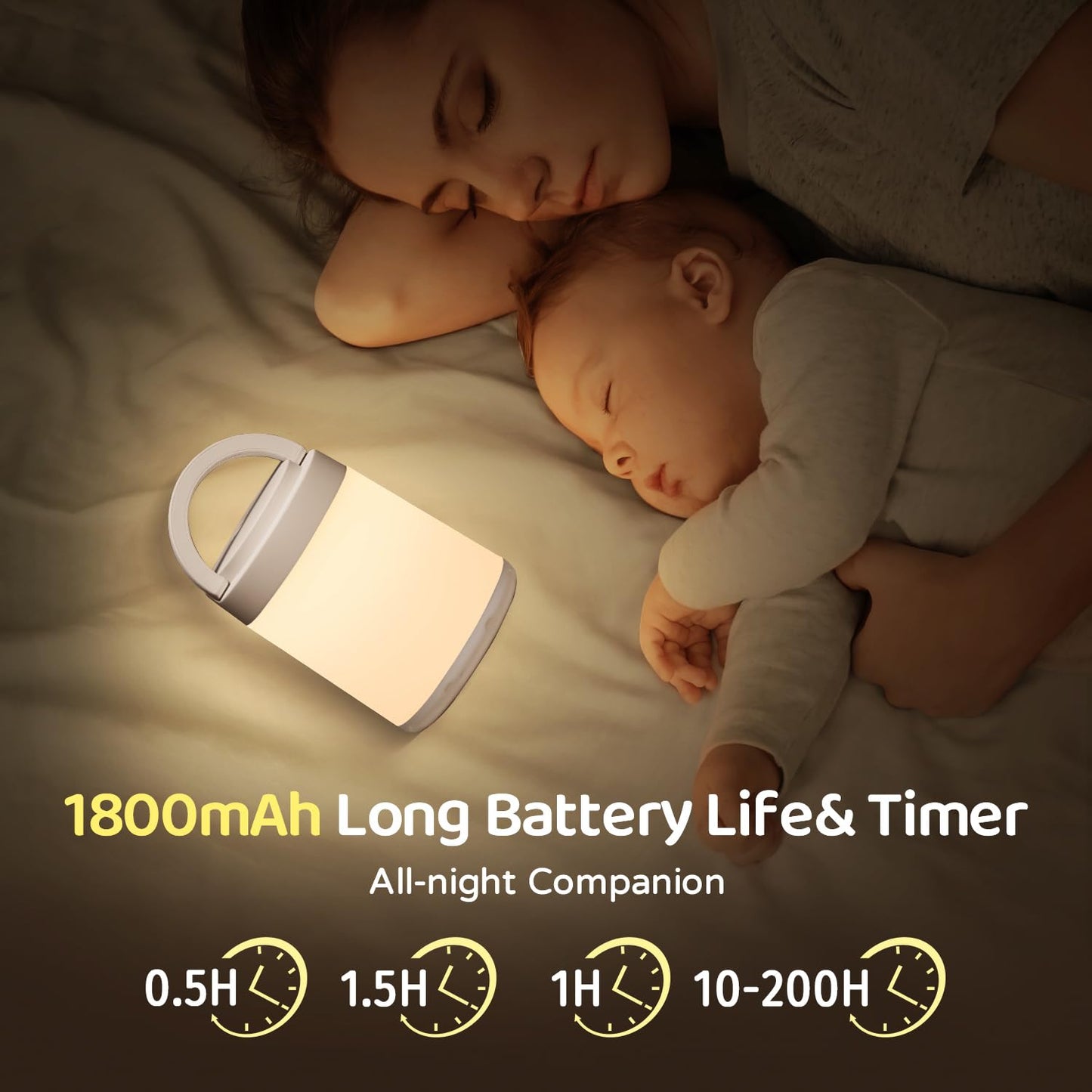 One Fire Kids Night Light, Dimmable 10 Colors, Rechargeable Portable Lamp, Remote+Timer, Small Touch Lamp, Baby Night Light