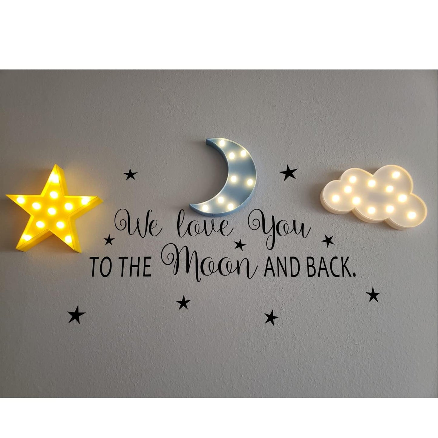 Zuovaov Night Light - Stars, Moon & Clouds - Cute Baby Room Decoration - Plastic - Yellow & Blue