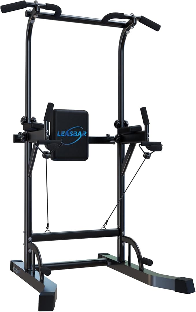 Power Tower Pull Up Dip Station, Heavy Duty Pull Up Station Dip Bar Station Multi-Function Home Gym Strength Training Fitn...