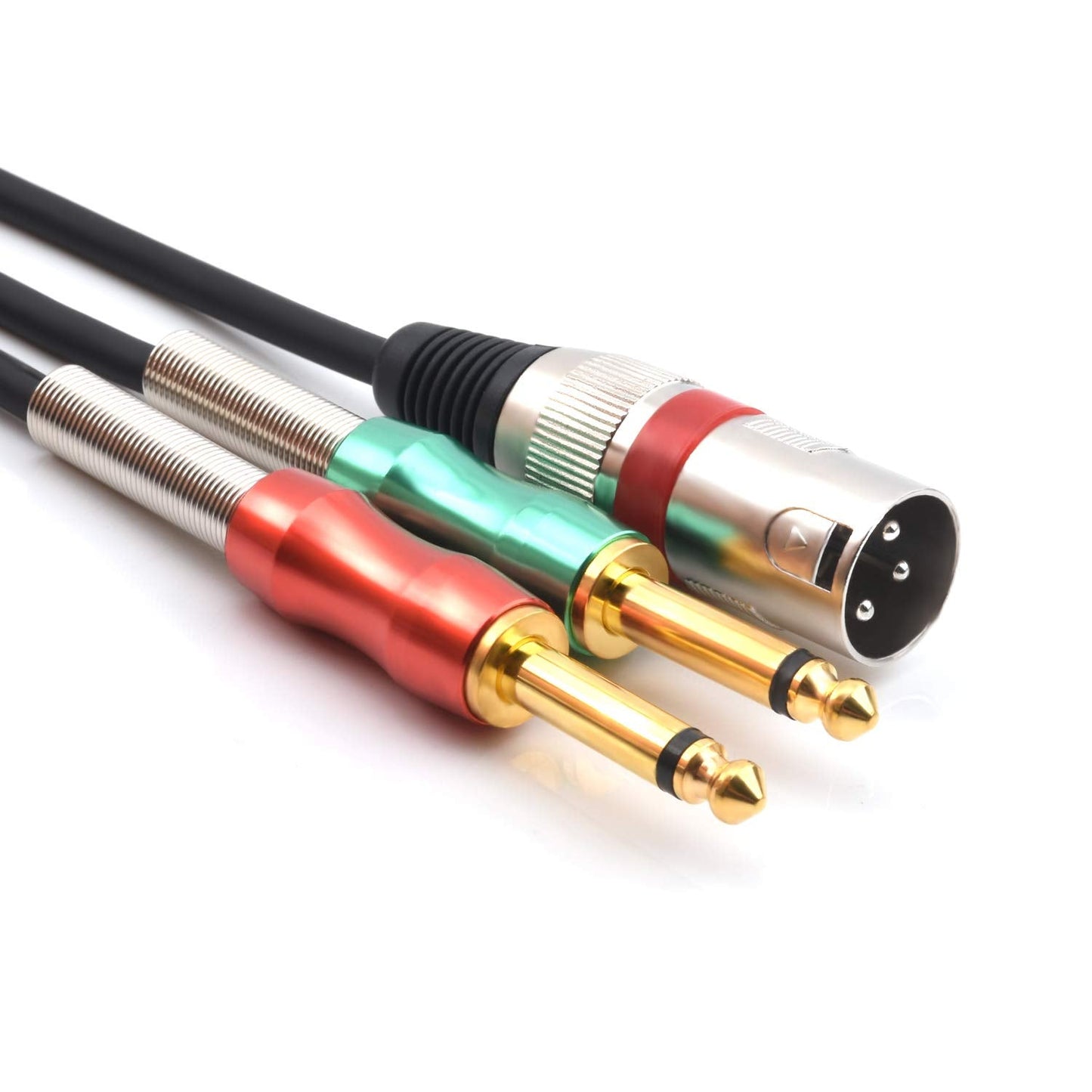 Siyear Xlr 3 Pin To Double 6.35Mm 1/4 Ts Male Y Splitter Cable 15Ft, Dual Mono (1/4 Inch) 6.35Mm To Xlr Plug Stereo Microphone A