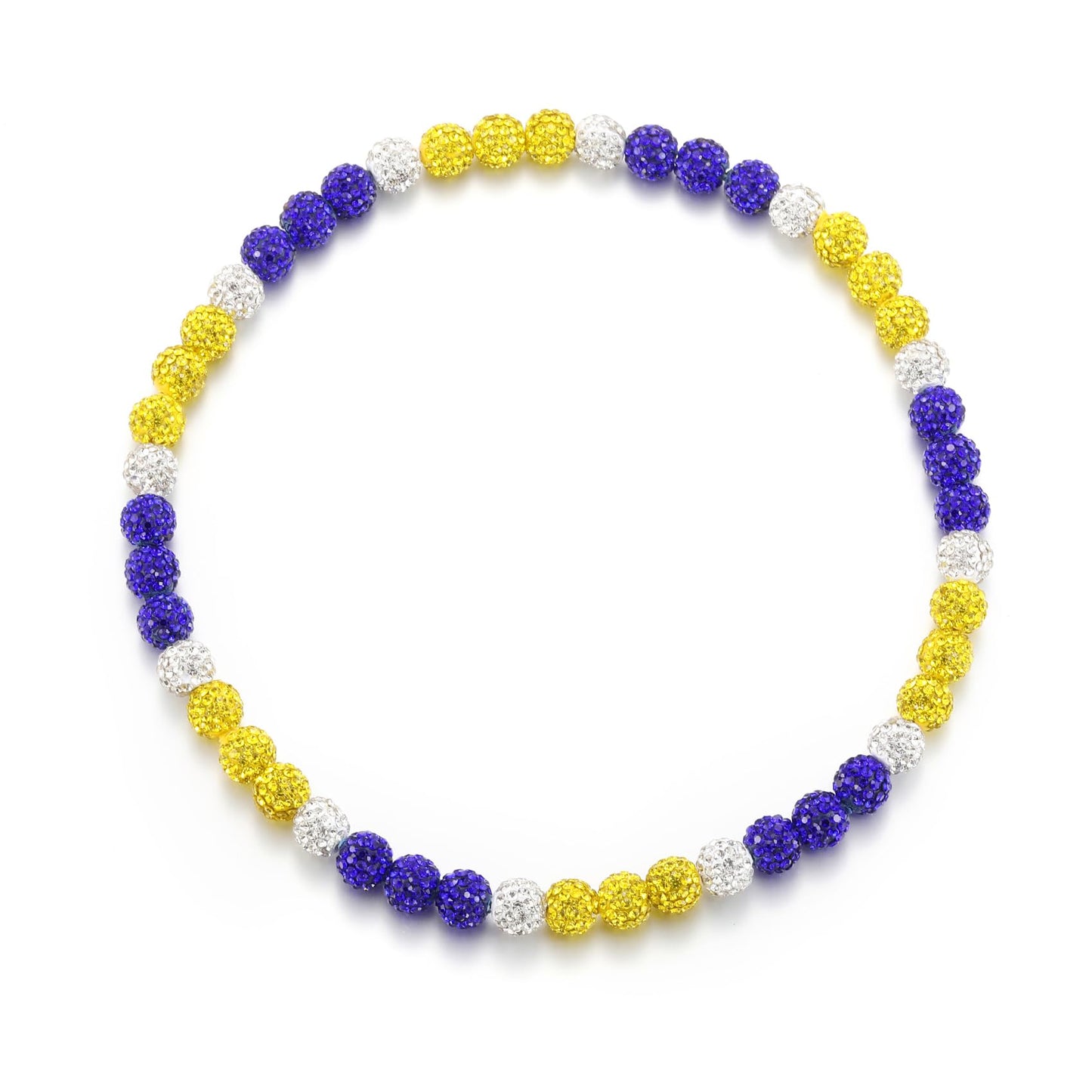 HSWYFCJY Baseball Beaded Chain Necklace for Men Women, Rhinestone Discoball Drip Accessories Yellow White and Dark Blue Baseball