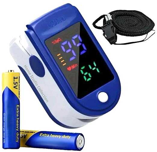 Finger Pulse Oximeter Larger Display Blood Oxygen Monitor with Batteries and Lanyard Included Fingertip Pulse Oximeter Col...