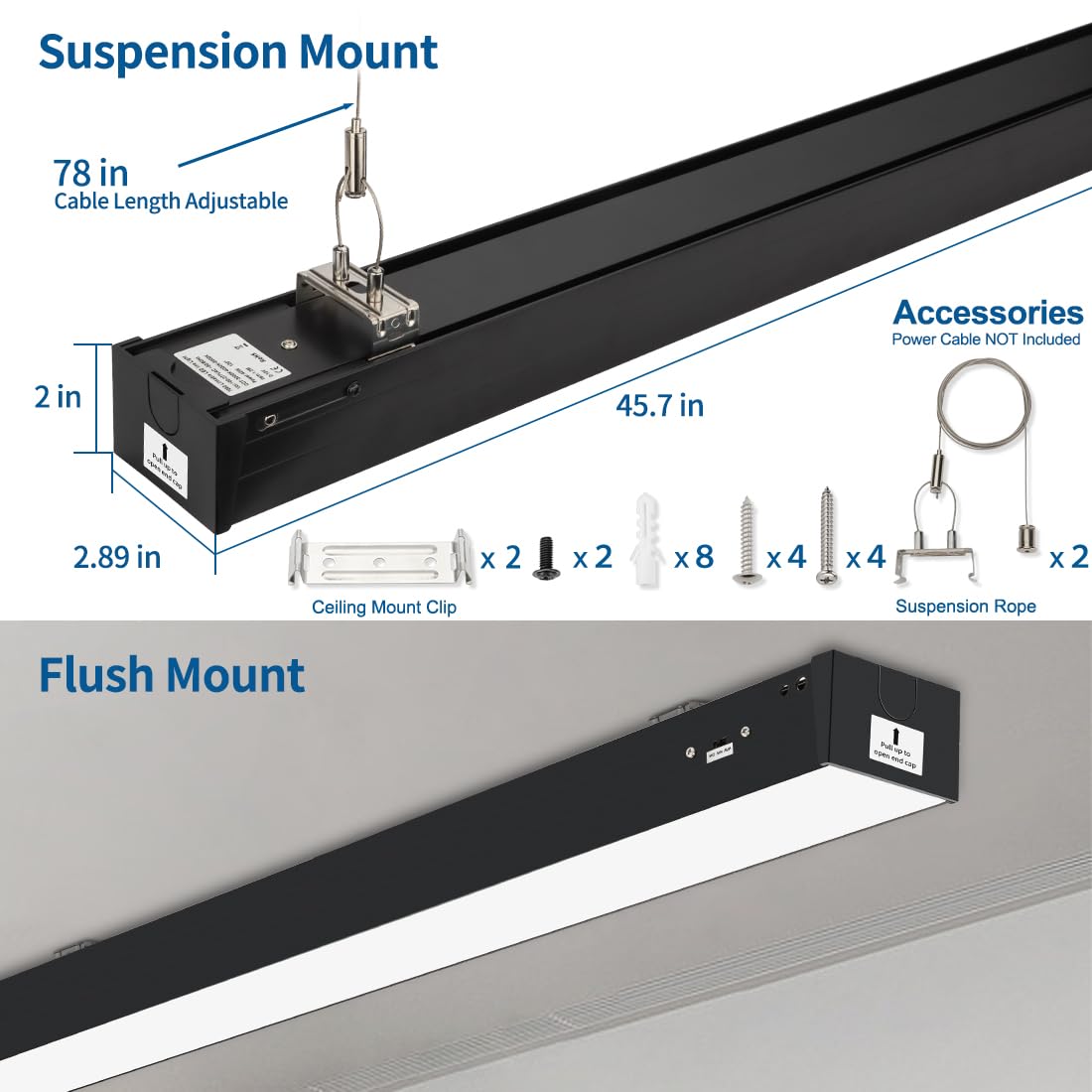 Dakason 4Ft Linkable Led Linear Light  40W Billiard Pool Table Lighting  Commercial Linear Lighting Fixture For Office  4 Led Tube Lights For Warehouse  3Cct  Dimmable 1Pack