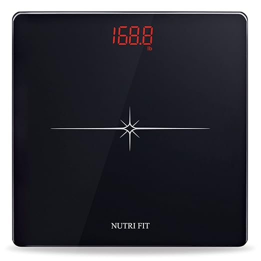 NUTRI FIT Digital Scale for Body Weight, Precision Bathroom Weighing Scale Step-On Technology High Capacity - 330 lb, LED ...