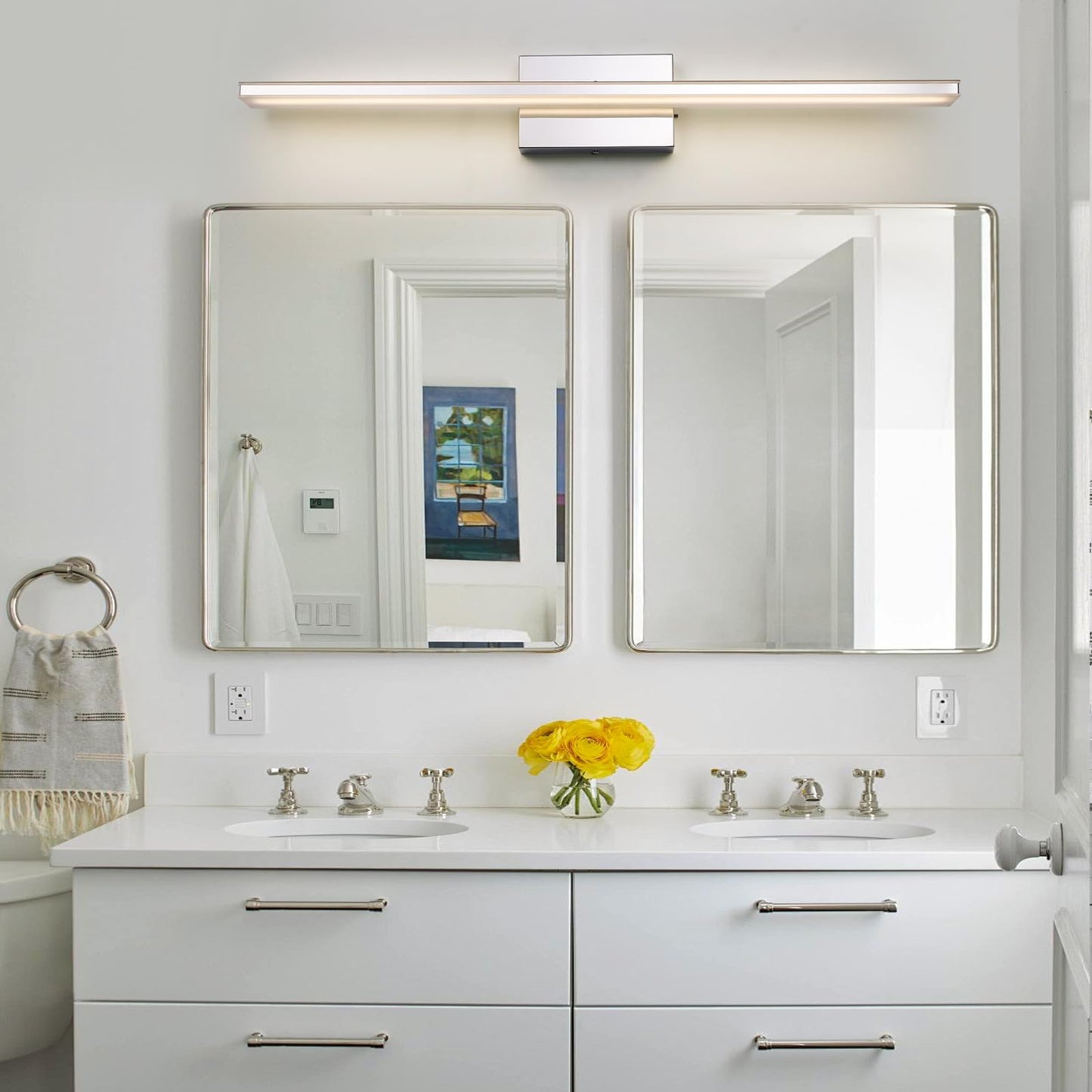 BRIVOLART LED Vanity Light Fixture 24W Dimmable 5CCT 31.5 Inch Matte Black Wall Light Bar Model 6420