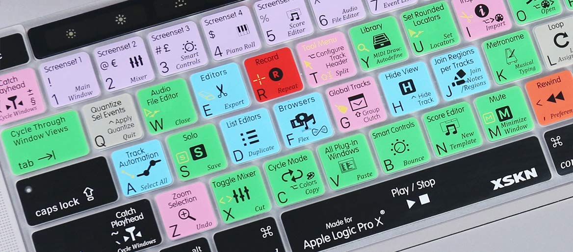 Xskn Logic Pro English Silicone Shortcuts Keyboard Cover Skin For Touch Bar Models 2019 Macbook Pro 16 Inch A2141 2020 Macbook P