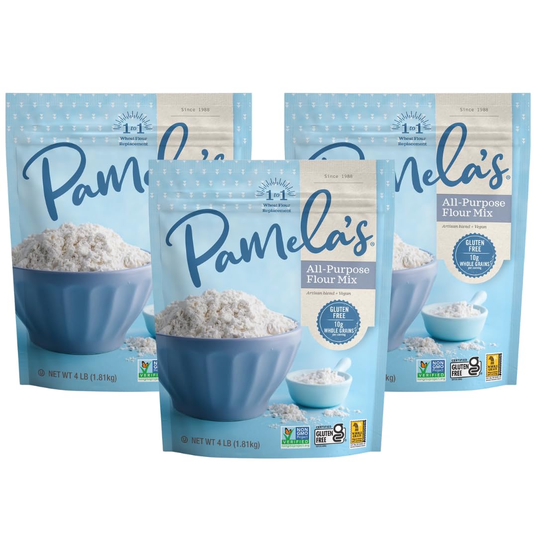 Pamela s Products Gluten Free Artisan Flour Blend, 4 Pound (Pack of 3)