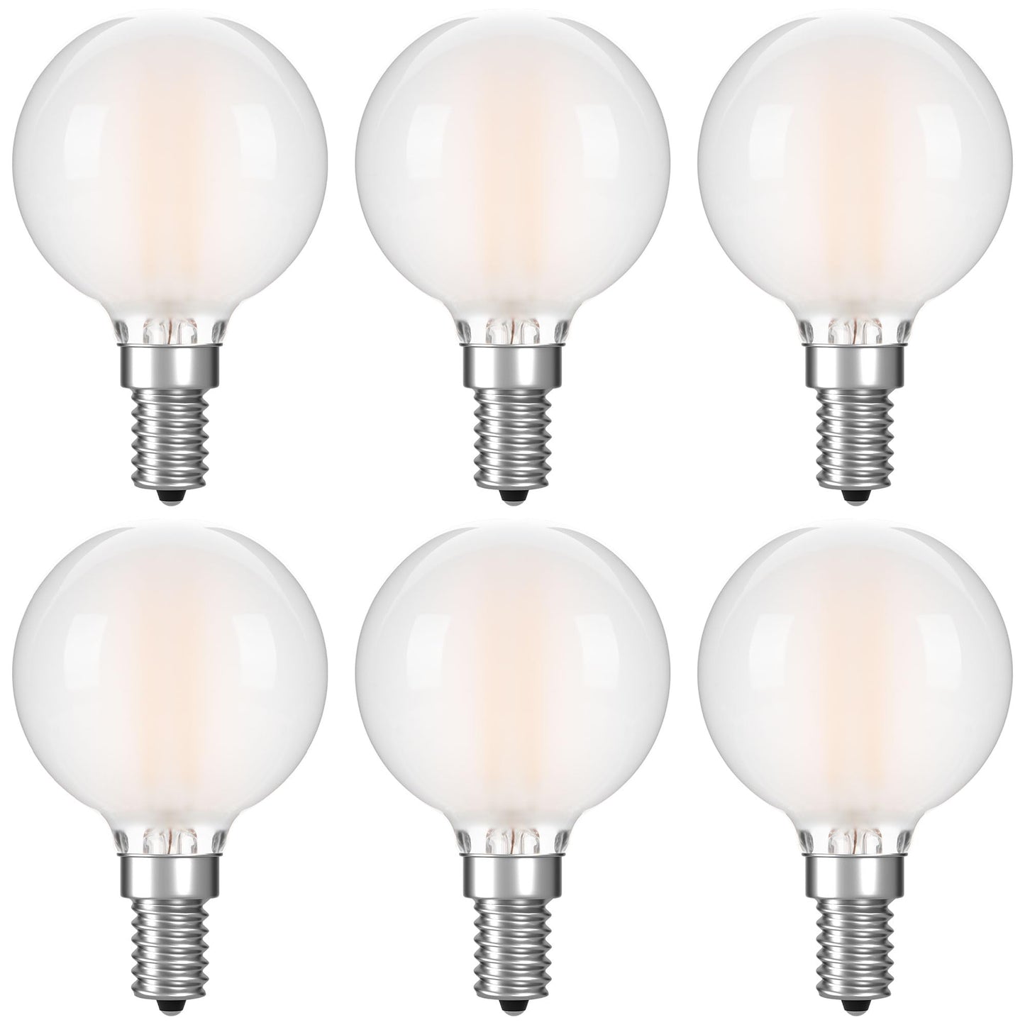 PADMO LUDAZ G16.5 LED Light Bulb, Dimmable, Frosted White, 40W Equivalent, Pack of 6