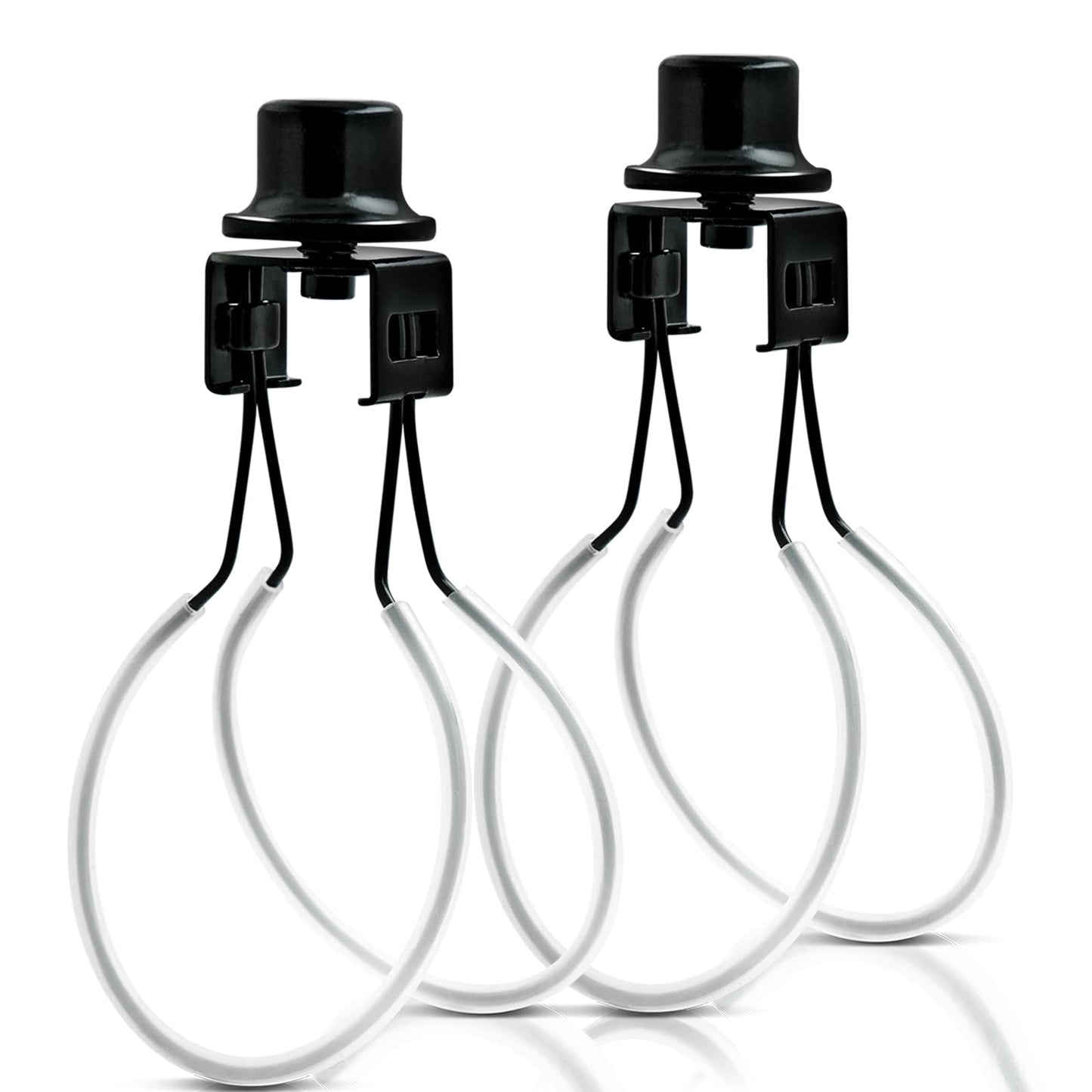 Emnooti Lamp Shade Clip Adapter - Metal, Black, 2Pcs, Includes Finial & Levellers For Secure Fit, Model Sl-Vg106