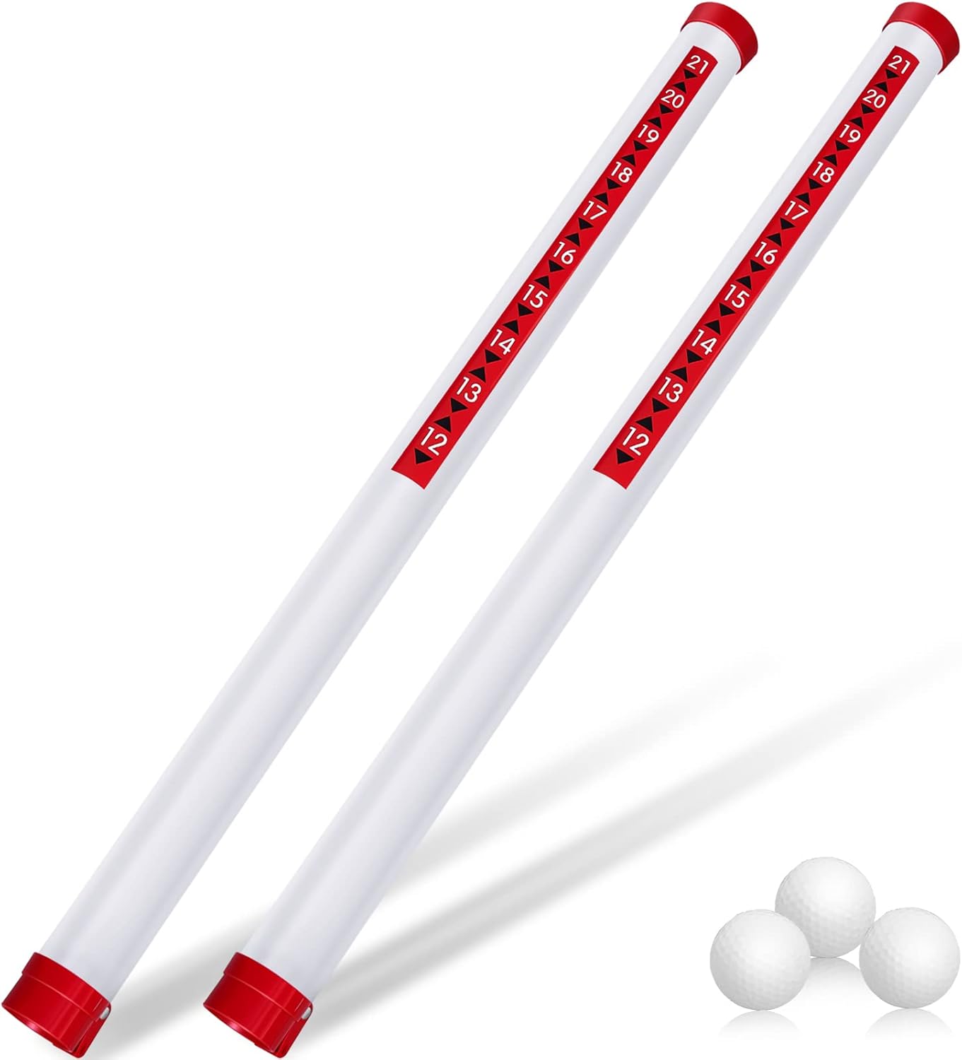 Deekin 2 Pieces Golf Ball Picker Plastic Clear Golf Ball Retriever Collector Golf Ball Pickup Tool Shag Tube