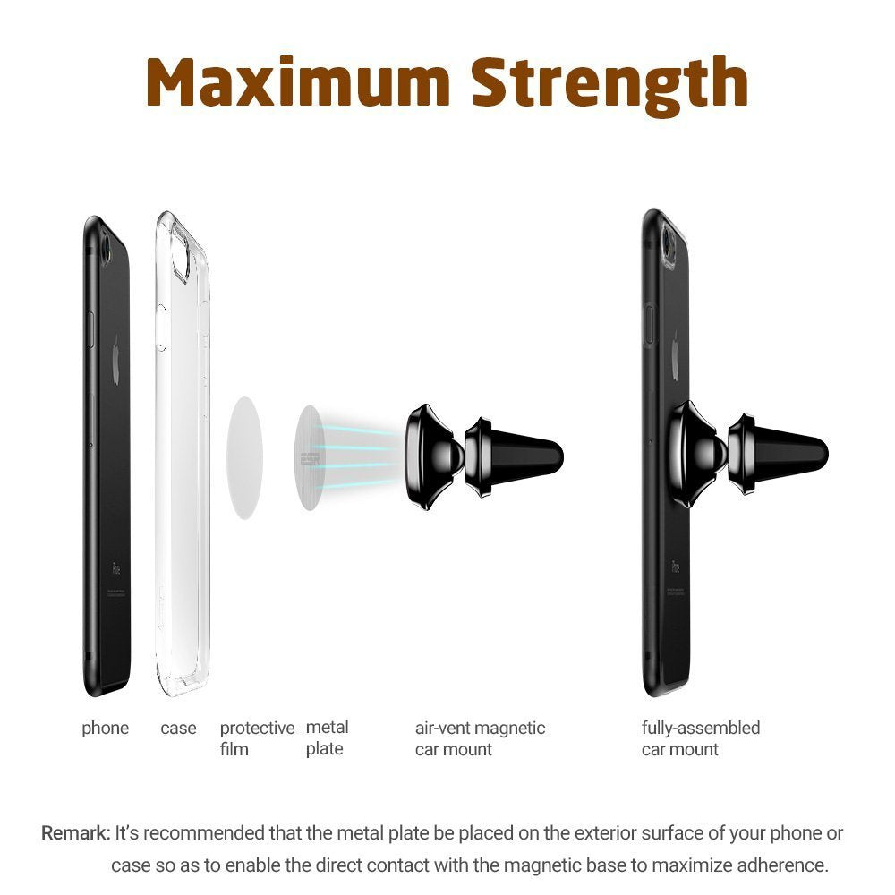 Iflash Universal Air Vent Magnetic Car Mount Phone Holder, 360 Degree Rotation For Multi-Angle View, Cradle-Less Car Phone Mount