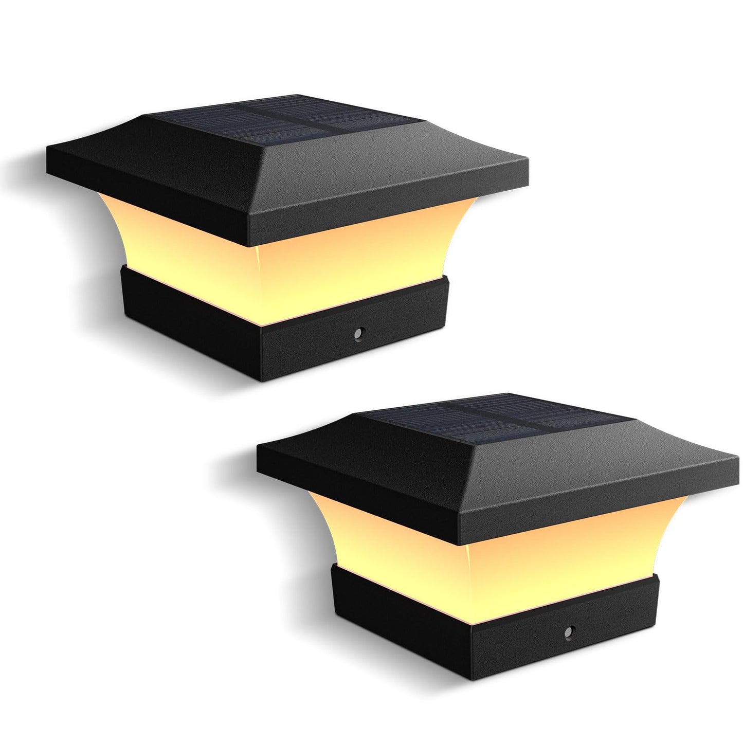 T-SUN Solar Post Cap Lights, Waterproof, Warm White, 2 Pack, for 4x4 Wooden & Vinyl Posts, Model TS-GL0403