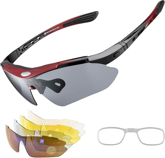 ROCKBROS Polarized Sunglasses Men Women Cycling/Pickleball/MTB Glasses UV Protection, Suitable for Myopia Glasses