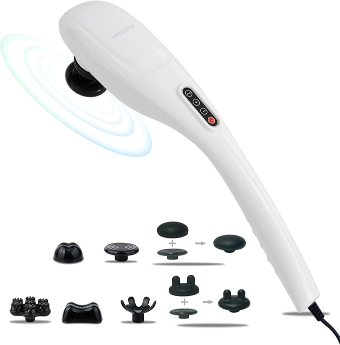 MEGAWISE Handheld Back Massager | Deep Tissue Percussion Relief for Back, Neck, Shoulders, Waist Legs, Full Body for Impro...