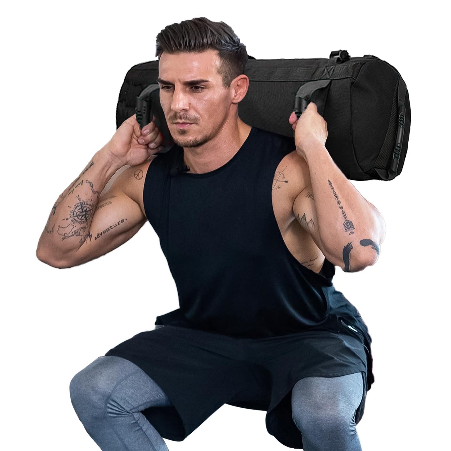 Taeku Fitness Sandbag, Heavy Duty Workout Sand Bag With Handles Weighted Slam Bag With 3 Unfilled Bags For Strength Powerlifting