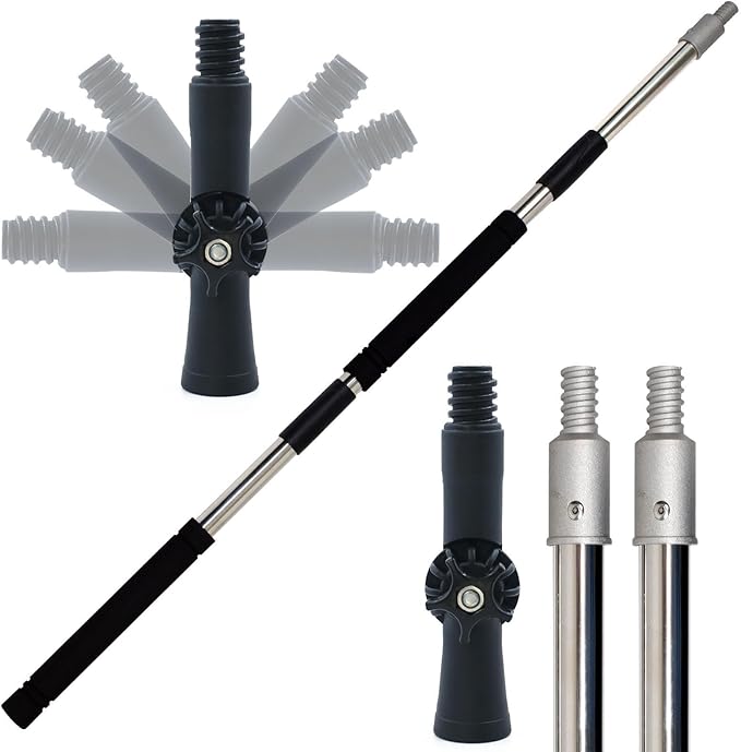 Greeily Paint Roller Extension Pole, 4ft to 12ft Paint Extension Pole Multi-Purpose Splicing Adjustment Long for Spider Br...