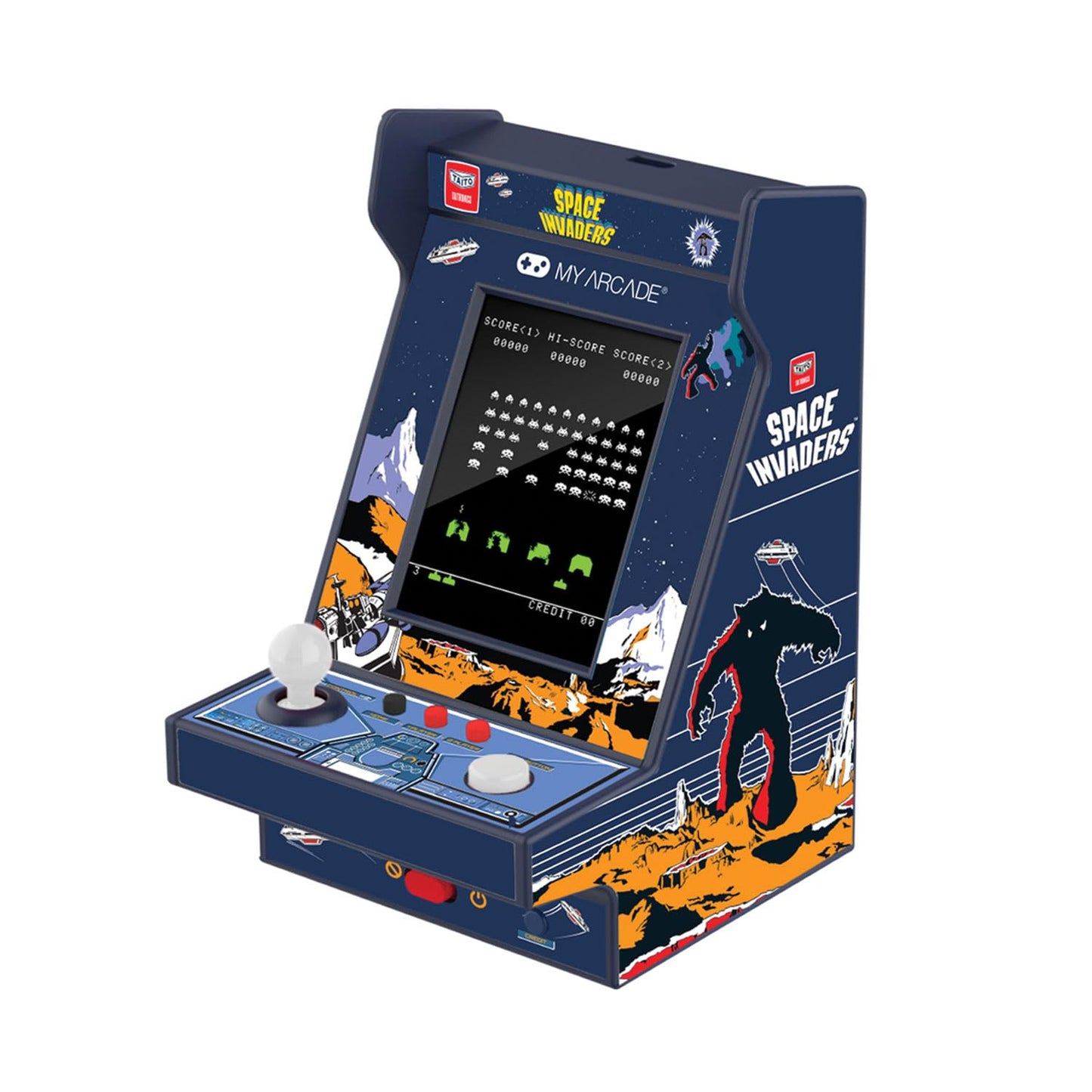 My Arcade Space Invaders Nano Player - Arcade Classics 4.8" Portable Handheld Mini Arcade Machine, 2.4" Screen Color Display, Retro Video Game