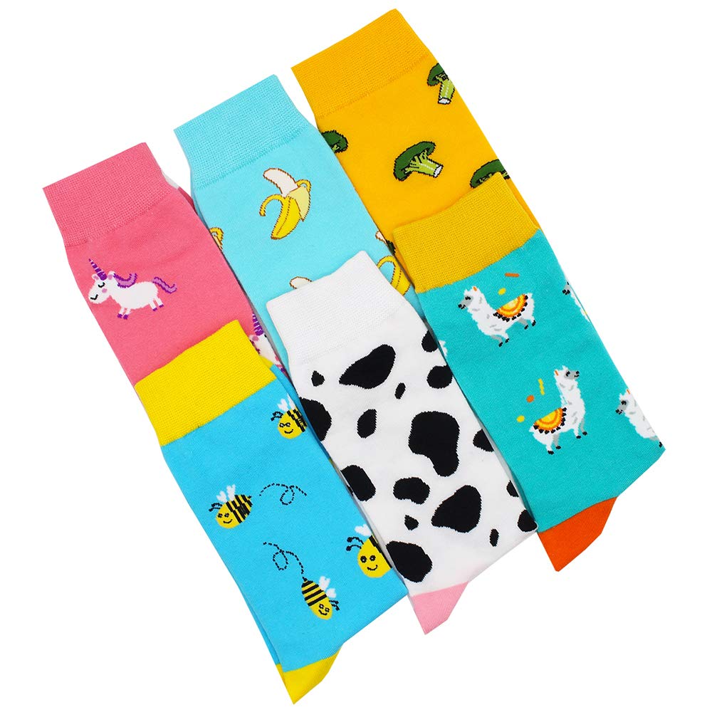 TOEJYJ Womens Socks size 9-11, Cute Funny Fun Crazy Cool Novelty Long Cotton Calf Crew Socks, Gift for Women Ladies Girls Teens