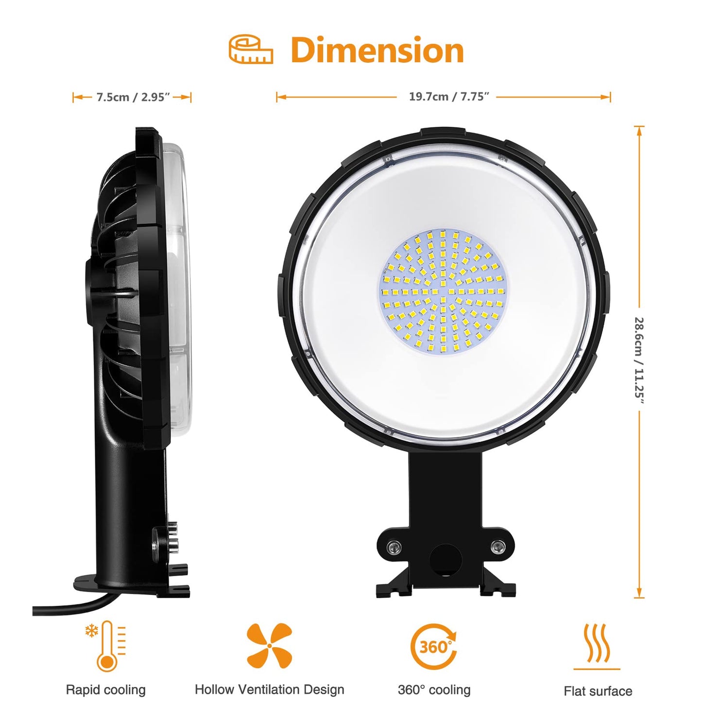 Viugreum 100W Led Barn Light, Dusk To Dawn, 12000Lm, Ip65 Waterproof, 5000K Daylight, 2 Pack, Aluminum, Model Zt