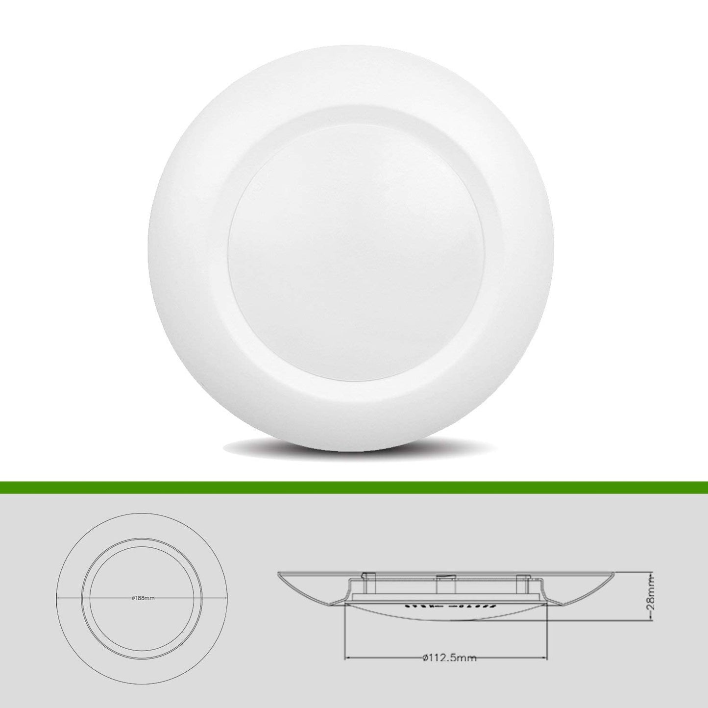 JULLISON 10W LED Recessed & Surface Mount Disk Light, 600 Lumens, 4000K, Dimmable, 20 Pack, White